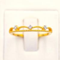 ราคา Happy Jewelry แหวนแถว 3 เม็ด ก้านคู่ ทองแท้ 9k 37 5 เพชรเกสร ME037 (19829318232)