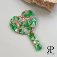 ราคา URPALS กระจกแต่งหน้า กระจกพกพาลายหินอ่อนหัวใจ กระจกหัวใจสีพาสเทล (20812487447)