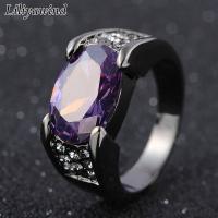 ราคา Liliyawind แหวนพลอยสีม่วงแดงสำหรับคู่รักชายและหญิง A1R (7648257543)