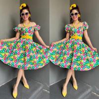 ราคา ชุดทองกวาว ชุดย้อนยุค ชุดลายดอก ชุดรำวง เครื่องประดับครบเซต (21263196154)