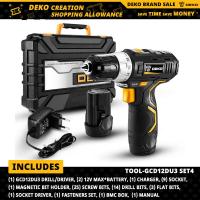 ราคา DEKO GCD12DU3 12V สว่านไร้สายไขควงไฟฟ้าขนาดเล็กที่กระตุ้นพลังงาน DC สว่านไฟฟ้า3 8นิ้ว2สปีด32N M เครื่องเจาะขนาดเล็ก (16954476714)