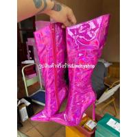 ราคา ร้านไทย รองเท้าบูทโฮโลแกรมสีชมพูA29 สูง4นิ้ว มีซิป พร้อมส่งจากกรุงเทพ (19822187320)