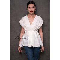 ราคา ป้าย Mirrorsister 20214 4 เสื้อคอวี ดีไซน์สวยใส่ง่าย เหมาะกับสาวทุกสไตล์ ดีเทลเสื้อเก๋ คอวีไขว้อกแต่งจับจีบช่วงบน (12640093935)