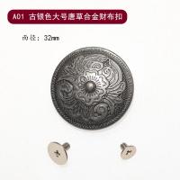 ราคา หัวเข็มขัดเงินโลหะผสมพื้นผิวเรียบหัวเข็มขัดตกแต่งหนัง DIY ทำด้วยมือหัวเข็มขัดเหรียญสกรูหัวเข็มขัดกระเป๋าเงินสกรูคู่ (9389366183)