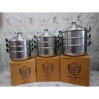 ราคา ซึ้งอลูมีเนียม ซึ้งนึ่ง3ชั้น ซึ้งตรา จระเข้ เบอร์ 24 26 28 30 32 36 40 44 ตราจระเข้แท้ (20092426986)