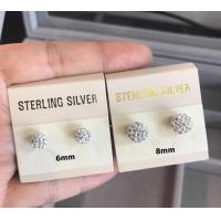 ราคา ต่างหูเงินแท้92 5 ต่างหูเม็ดบอล ประดับเพชร cz แบบก้านเสียบ size 6 8mm ก้านเสียบเงินแท้ (8547385674)