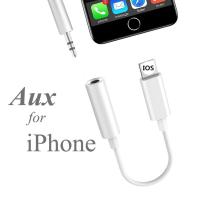 ราคา อะแดปเตอร์สายสัญญาณเสียง aux 3 5mm Jack Aux Audio Cable Adapter for iPhone to input output X XR XS Max 8 7 Plus Earphone Aux Splitter Headphone 12 IOS System Converter Accessories AUX headphone chargi