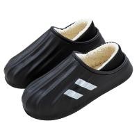 ราคา Cyprus EVA รองเท้าแตะกันน้ำกลางแจ้งในบ้านรองเท้าแตะผ้าฝ้ายส้นสีดำ ขาวลายทาง (20669898319)