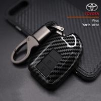 ราคา กรอบกุญแจรีโมทรถยนต์ TOYOTA เคสกุญแจรถ YARIS VIOS YARIS ATIVE ลายเคฟล่า TY 9 กรอบเคสกุญเเจรถโตโยต้า 2ปุ่ม (16429342671)