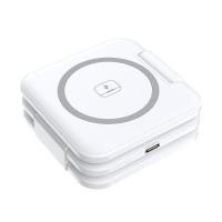 ราคา pici123 Folding magnetic three in one wireless charging stand wireless mobile phone earphones watch (20850889427)