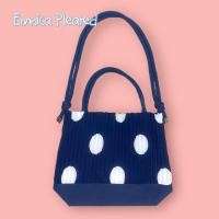 ราคา Emnica PT36 blue cross body กระเป๋าพลีท พลีท กระเป๋าผ้าพลีท (16745374778)