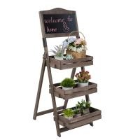 ราคา กระดานดำขาตั้งพื้น 2 ด้าน ป้ายเมนู ชั้นวางของอเนกประสงค์ 50x106 cm Free Standing Pavement Chalkboard Display Blackboard with Plant 3 tier Shelves กระดานดำเมนู กระดานดำ (20610099215)