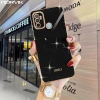 ราคา NORVIK ใหม่เคสใส่โทรศัพท์ชุบหรูหราสำหรับ OPPO A53 2020 A33 2020เลนส์กล้องเคสมือถือสีแมทกันกระแทกรวมทุกอย่างฝาหลัง N1 D3 (21044002335)