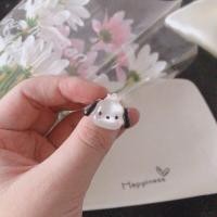 ราคา Kawaii Sanrio แหวนเรซิน Baku Kuromi แหวนคู่โบว์นักเรียนเครื่องประดับโลหะสีม่วงสีดำของขวัญสำหรับแฟนสาวแหวนน้องสาว (19766103858)
