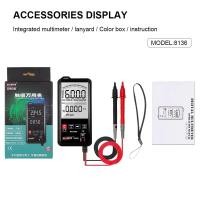 ราคา Winapex หน้าจอสัมผัส6000เครื่องนับ RMS ที่แท้จริงมัลติมิเตอร์แบบดิจิทัลวัดแรงดันไฟฟ้าแบบสายสดเครื่องทดสอบความถี่ NCV (21170914869)