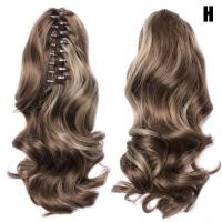 ราคา LemonBlue Clip On Curly Ponytail Hair Extension Women Claw On Long Wavy Wig Hair Piece E (17583694362)