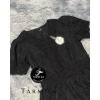 ราคา 3Dเดรสออกงาน S 3XL Dress เดรสสีดำปักดอกไม้3มิติแขนพอง งานป้าย Tarm Ha (19706169115)