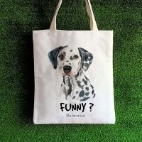 ราคา กระเป๋าผ้า เปลี่ยนชื่อได้ ลายน้องหมา สุดน่ารัก กระเป๋าชอปปิ้งลายน้องหมา (8313727439)