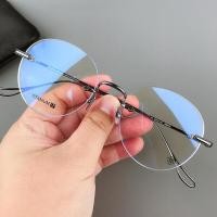 ราคา Chrome Hearts กรอบแก้วสำหรับทั้งหญิงและชายเชิงพาณิชย์แว่นตากลมไร้กรอบน้ำหนักเบามากกรอบแก้วกรอบแว่นตาสายตาสั้นป้องกันรังสีสีน้ำเงิน (18076626754)