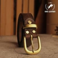 ราคา King Leather เข็มขัดหนังวัวแท้ นำเข้าจากอิตาลี Genuine Leather Belt Made in Italy IT 12 (19526369401)
