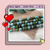 ราคา ลูกปัดหินเครื่องประดับ Fancy Agate Green Blue (16909838282)