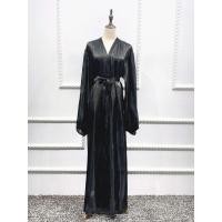 ราคา Eid Djellaba Abaya ดูไบเงานุ่มพัฟแขนมุสลิม Silky Abaya ดูไบตุรกีมุสลิมชุดอิสลาม Abayas กับเข็มขัด WY56 (21357332446)