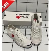 ราคา รองเท้า Converse Jack play สีขาว รูปหัวใจ งานอินโด รายละเอียดเย็บสวยแท้100 ใส่ได้ทั้ง ช ญ มาพร้อมกล่องหัวใจ (7483488654)
