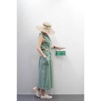 ราคา ชุดเดรสแฟชั่นผ้าลินิน แขนกุด ตัวยาวเว้าเอว มีซิบหลัง เดรสแขนกุด เดรสเว้าเอว (12776840045)