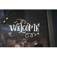 ราคา MP L สติ๊กเกอร์ติดกระจก สติกเกอร์หน้าร้าน WELCOME ขนาด 35x19 cm G0009 สติกเกอร์ ป้าย ติดกระจก ติดผนัง (9131960047)
