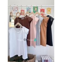 ราคา เสื้อแขนกุดไหล่ล้ำ เสริมฟองน้ำที่บ่า แมชง่าย มินิมอลสุดๆ ผ้าไม่บาง (20512898844)