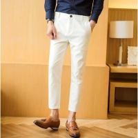 ราคา BestBoy กางเกงสูทสีขาว กางเกงผู้ชาย กางเกงสูทตรง ยืดกางเกงสูท ดำ ขาว น้ำเงิน 27 34 (16196363416)