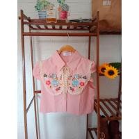 ราคา เสื้อแขนกุดคอบัวงานปักแน่นๆสวยๆ มาพร้อมโบว์ผูกด้านหน้า (21131125810)
