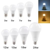 ราคา หลอดไฟ Led ประหยัดพลังงาน220V สีขาวหลอดไฟ LED กลางวันใน E27 6500K 3W 5W 7W 9W 12W 15W 18W 24W ฐานสกรู E27ฐานสกรูอบอุ่นเย็นขาว V 2700K 6500K 285 (18319307955)