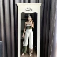 ราคา ชุดเซทขายาว ขนมชั้น เสื้อครอป กางเกงขายาวทรีโทน (15908386005)