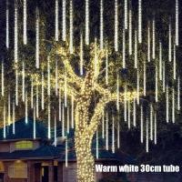 ราคา รายา2023 ไฟฝนดาวตก LED ไฟสนามพลังแสงอาทิตย์ฝนหยดเทพนิยายสำหรับตกแต่งสวนในร่มไฟประดับต้นไม้ม่านกันน้ำกลางแจ้งสายไฟประดับนางฟ้า (18150304005)