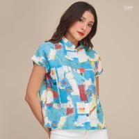 ราคา ส่งเร็ว เสื้อคอปาดแขนสั้น ผ้าลินินแท้ 100 ทำจากผ้าลินินเส้นใยธรรมชาติแท้ 100 ให้สัมผัสเบาสบายไม่ร้อน สินค้า Hand Crafted ผ (17764088960)