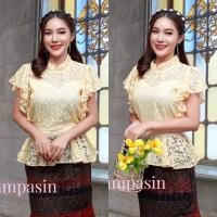 ราคา PTT เสื้อลูกไม้ แขนระบายพริ้ว อก 32 36 34 38 38 40 40 42 42 46 นิ้ว เสื้อลูกไม้สีเหลืองอ่อน เสื้อลูกไม้แขนสั้น เสื้อแขนค้างคาว แขนย้วย Blouse (12048291482)
