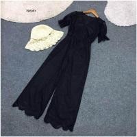ราคา 7915 จั๊มสูทขายาว ผ้าลูกไม้ มีหลายสีเลื่อนดูในโพส แขนตุ๊กตา เสื้อผ้าแฟชั่น งานบุญ งานบวช (16980291907)
