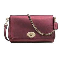 ราคา กระเป๋าถือ COACH แท้ หนังแท้ หนังฟอกแบบกันรอยขีดข่วน มีสายยาวถอดแยกได้ ทรงสวยมาก รุ่นหายาก Coach 34604 Crossgrain Leather Mini Ruby Crossbody Metallic Cherry (21348446725)