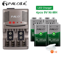 ราคา เครื่องชาร์จ PALO 9v เครื่องชาร์จด่วน AA AAA เครื่องชาร์จอัจฉริยะสำหรับแบตเตอรี่ 1 2V AA AAA หรือ 9V NiCd NiMh (18806598422)