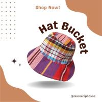 ราคา Bucket หมวกปีกกว้าง ใส่ได้ 2 ด้าน2สี หมวกผ้าฝ้าย ผ้าขาวม้า (19232645684)