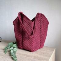 ราคา Granny bag กระเป๋าถักเชือกร่ม สะพายข้าง ไซร์ L (14786100367)