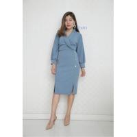 ราคา ชุดเดรสออกงานสาวอวบ ทรงตรงแต่งกระดุม ชุดเดรสคนอ้วนไปงานแต่งงาน ชุดไปงานแต่งเรียบหรูดูแพงคนอ้วน (18471052771)