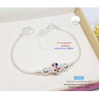 ราคา สร้อยข้อมือเงินแท้สุโขทัย ลายเปีย ร้อยเม็ดปะคำลงยา เขียว แดง น้ำเงิน หนัก 2 สลึงตัน งานสุโขทัย งานช่างทอง (18724008149)