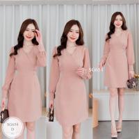 ราคา ML654 เดรสไขว้หน้าแขนชีฟองแต่งกระดุม มีเชือกผูกเอว งานมาใหม่ ดีเทลเรียบหรู ดูแพงสุดๆ จะใส่ออกงาน ทำงาน งานบุญ ชุดเดียวเอาอยู่ ชุดทำงาน ผ้าบาร์บี้ อก 34 38 เอว 28 32 สะโพก 40 ยาว 35 สี ชมพู เขียว ขาว ด