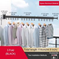 ราคา ราวตากเสื้อผ้าอลูมิเนียมแบบพับได้ราวตากพับเก็บได้ติดผนังแบบยืดหดได้สำหรับระเบียงห้องน้ำซักรีด (21170664663)