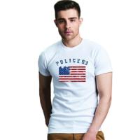 ราคา HM Police เสื้อยืดลายธงชาติอเมริกา Slim fit ทรงพอดีตัว ขาวดำเทา รหัส F561B372X108 เสื้อยืดคอกลมผ้าฝ้าย (13008376801)
