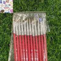 ราคา ภู่กันพานทอง ด้ามสีแดง หลากหลายขนาด (15900296779)