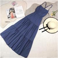 ราคา W12 13690 เดรสยาวสายเดี่ยว ร้อยเชือกหลัง ยางยืดรอบเอวใส่เข้ารูปสวยมาก ตัวเดรสแต่งระบายชั้นๆ (17501005076)
