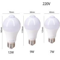 ราคา หลอดโคมไฟเซ็นเซอร์อัจฉริยะไฟ LED E27สีขาวไฟ LED 220V 1ชิ้น7 W 9W 12W ตัวเครื่องอินฟาเรดไฟไวต่อสัมผัสอัตโนมัติไฟเซ็นเซอร์ตรวจจับการเคลื่อนไหว LED อัจฉริยะ (20459451548)